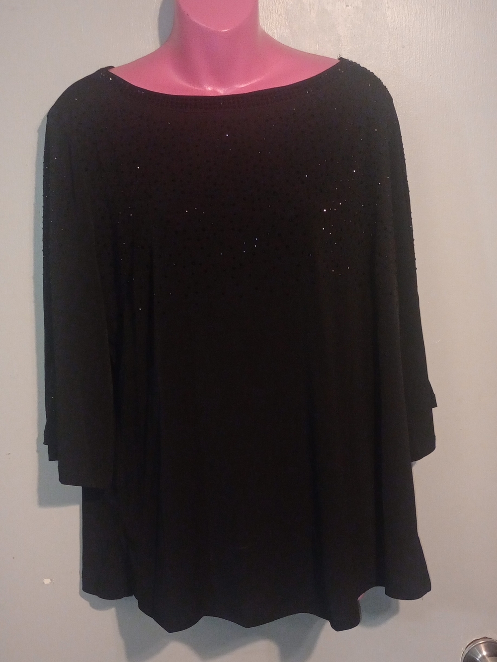 Colette Collection Black Embellished Women’s Top